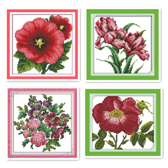 Manual Diy Small Cross Stitch Kit Simple Modern Beginner Child Novice  Embroidery Beautiful Flowers Decorative Painting - Cross-stitch - AliExpress